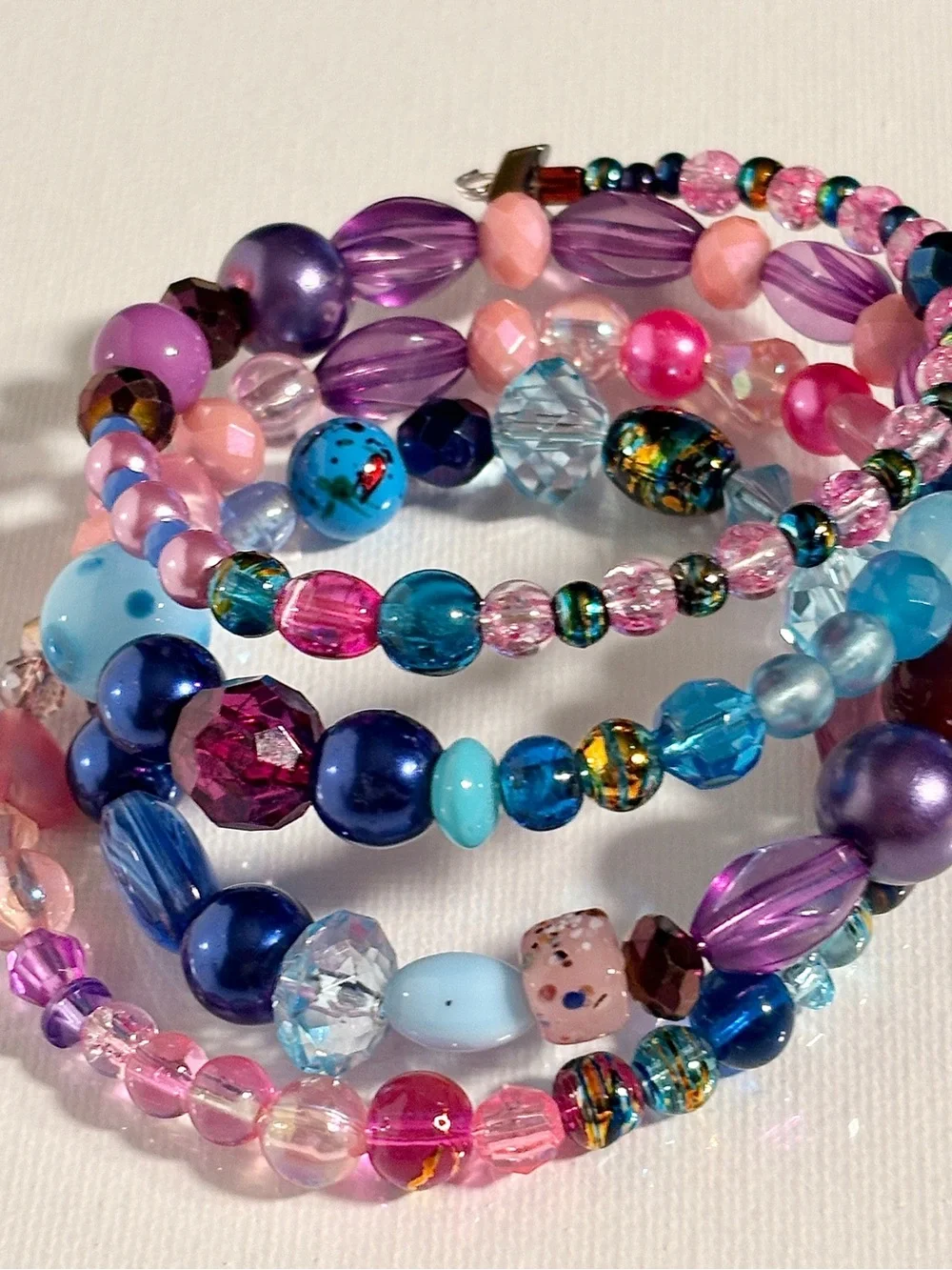 HANDCRAFTED MEMORY Beaded Pop BRACELET Wire Wrapped  WHIMSYGOTH Fairy Colorful